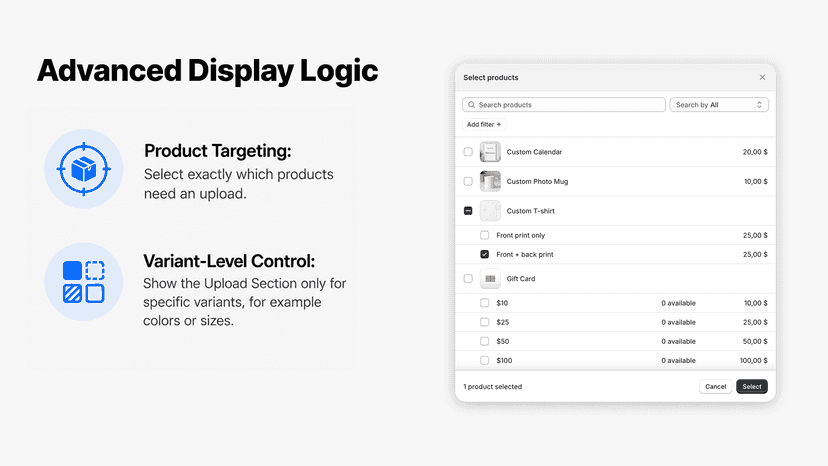Advanced display logic