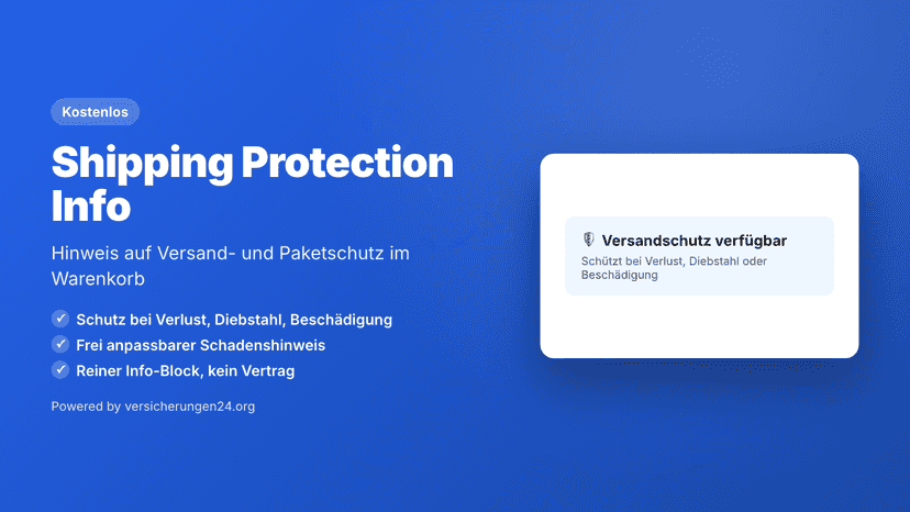 Versandschutz-Hinweis auf einer Produktseite