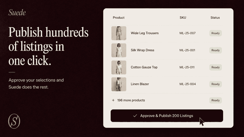 Publish complete product listings in one click