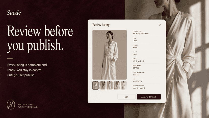 Review and edit listings before publishing