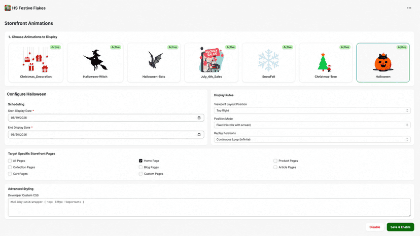 Animations Page
