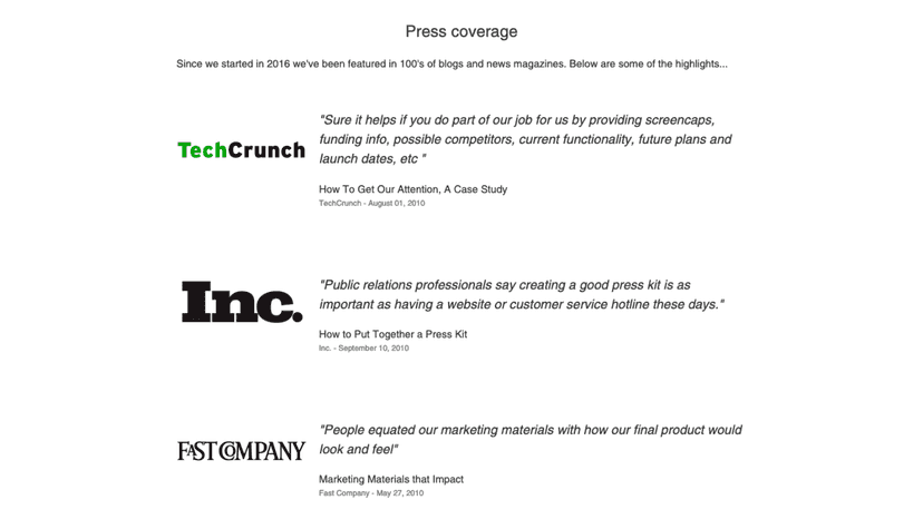 List of press coverage