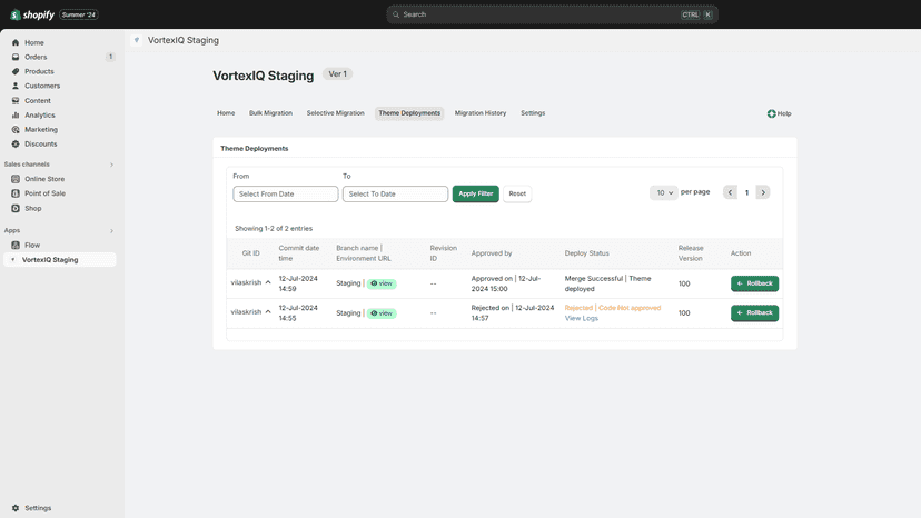 Theme Deployments
