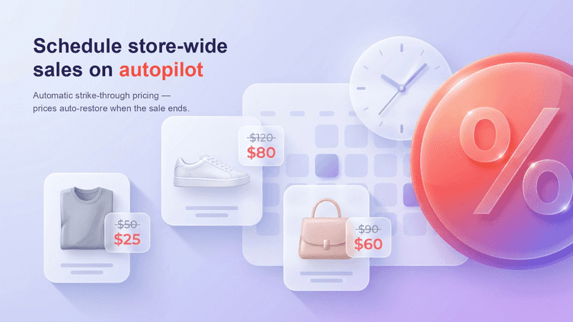 Schedule store-wide sales on autopilot