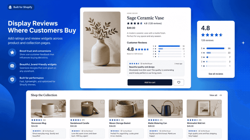 Display Reviews Across Store