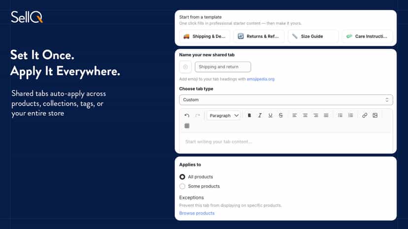 SellQ Product Tabs & Accordion