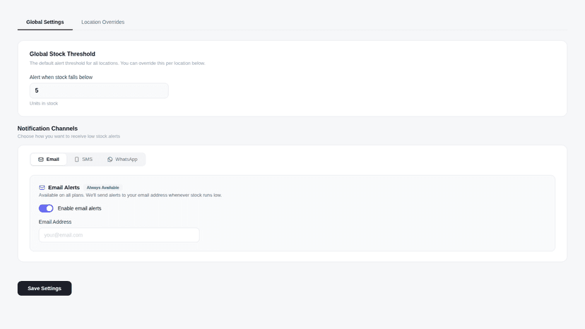 Alert notification history page with time range filtering
