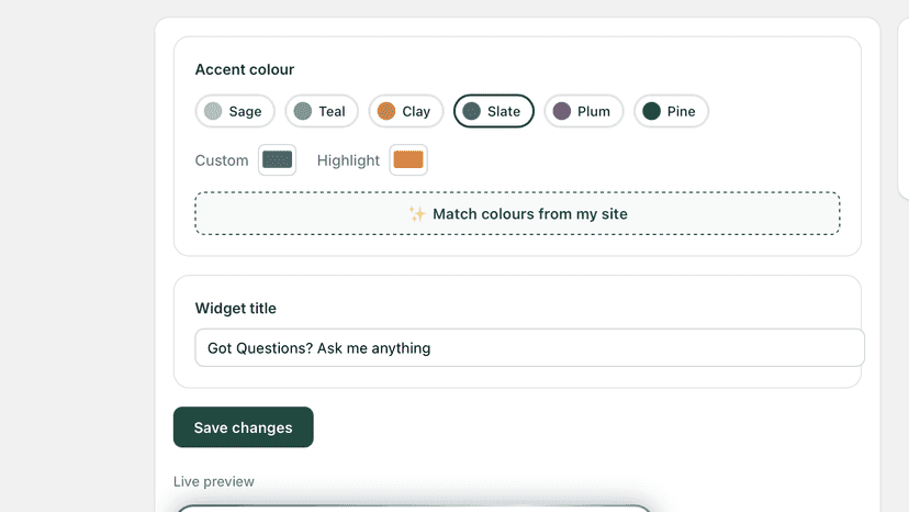 Customise colours or let Cenno use your themes colours
