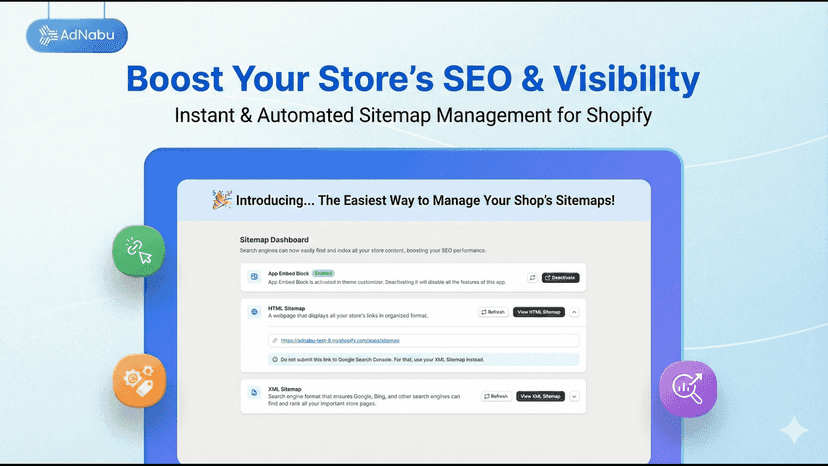 Generate XML and HTML sitemaps for Shopify SEO