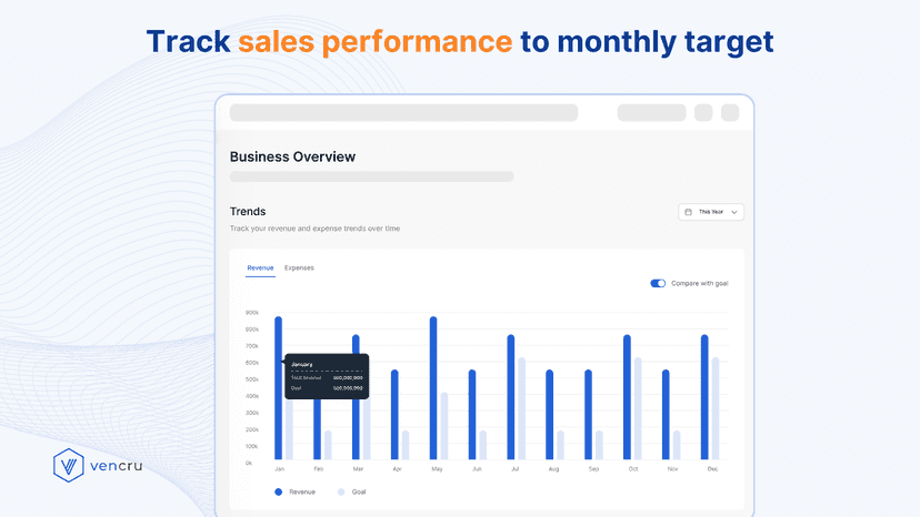 Track sales performance to monthly target