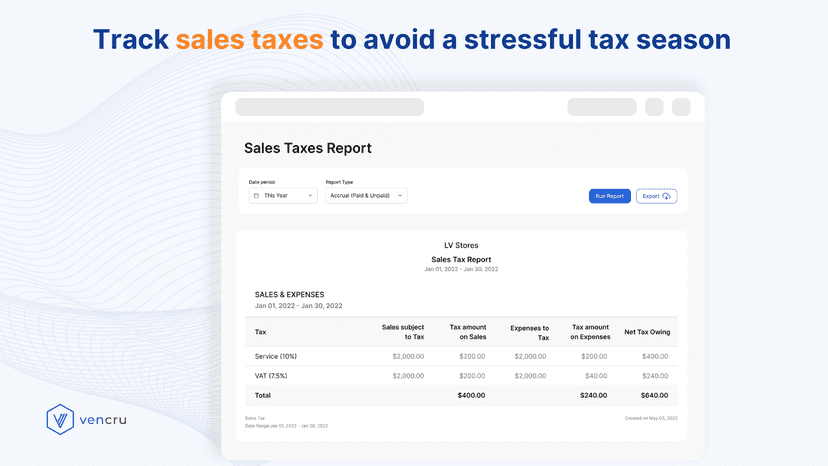 Track sales taxes to avoid a stressful tax season