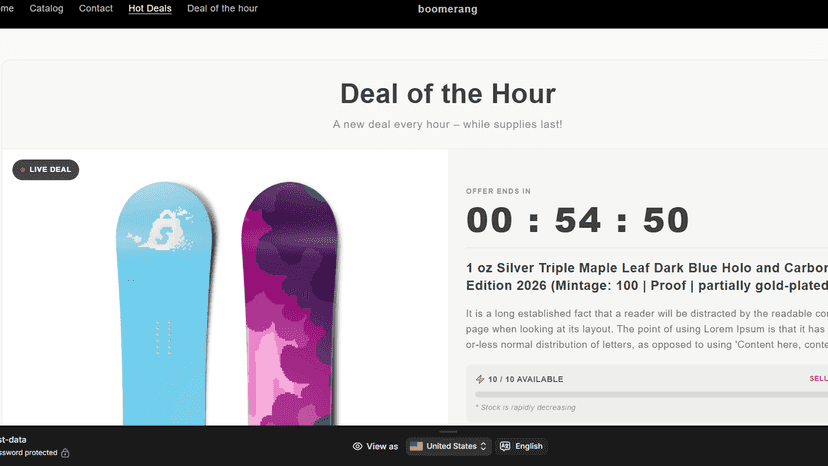Create Template with Deal of the Hour Widget
