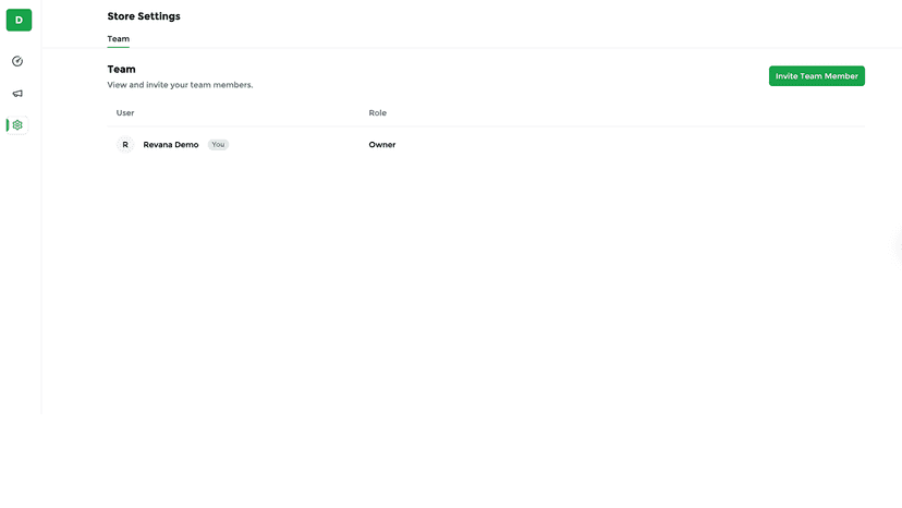 Team Settings View