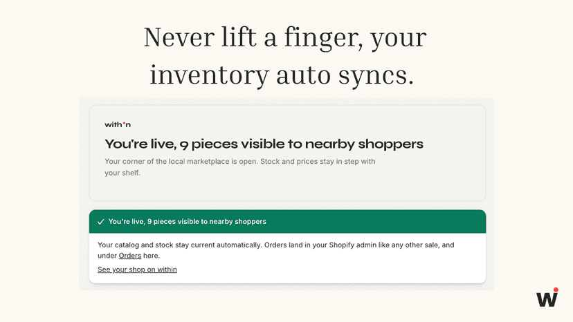 Never lift a finger, your inventory auto syncs.
