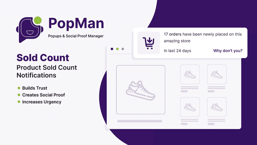 Sold count, product sold count notification