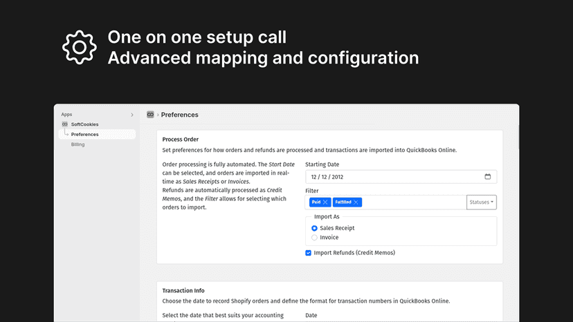 Screenshot of 1:1 setup call—advanced mapping and configuration