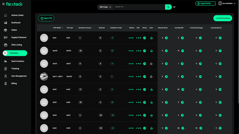 Inventory Screen