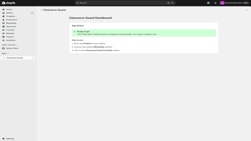 Screenshot the main app dashboard