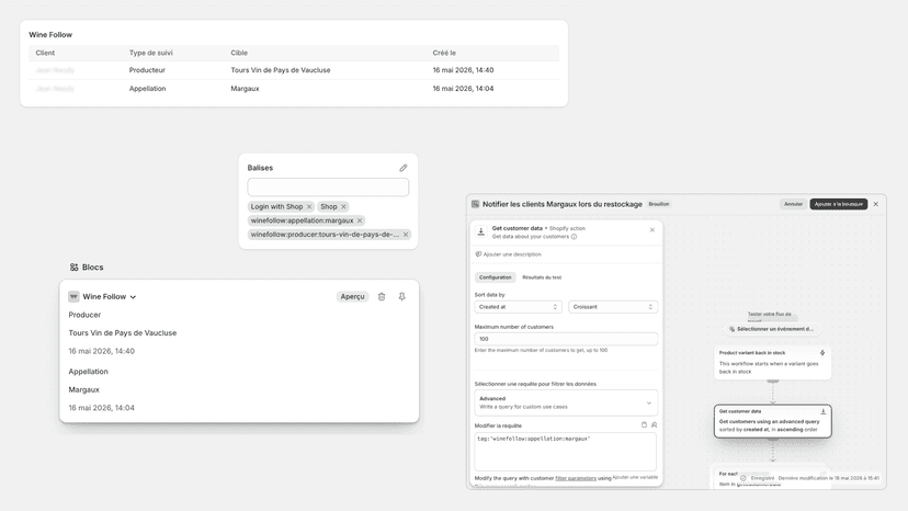 Use WineFollow tags in Shopify Flow automations