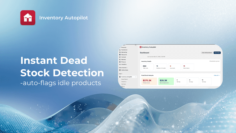 Inventory Autopilot dashboard showing dead stock overview