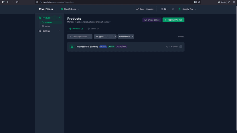 Products List Page
