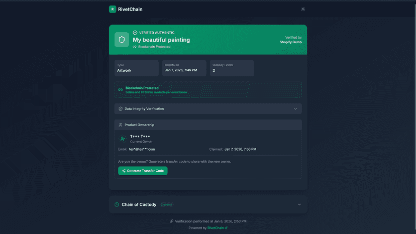 Public verify page