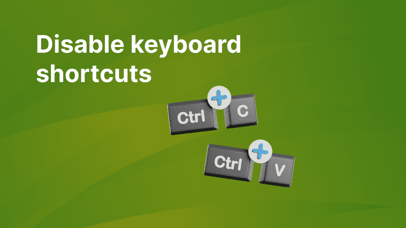 disable shortcut keys