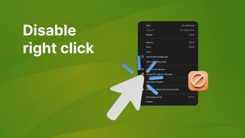 disable right click or inspect element