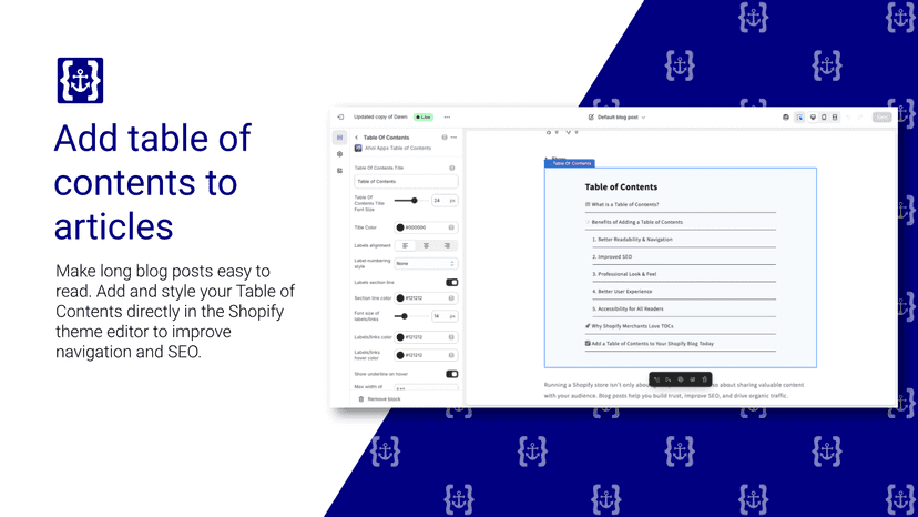 Style and add app blocks directly in your theme editor.