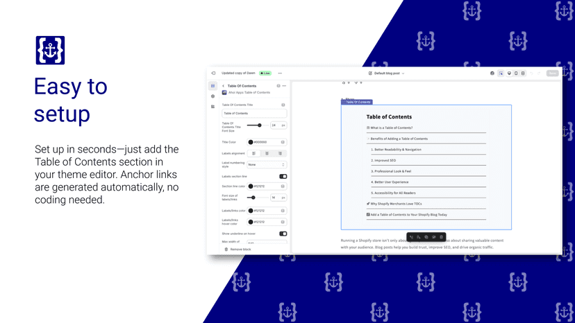 Easy to setup. Simply add the app blocks in your theme editor.