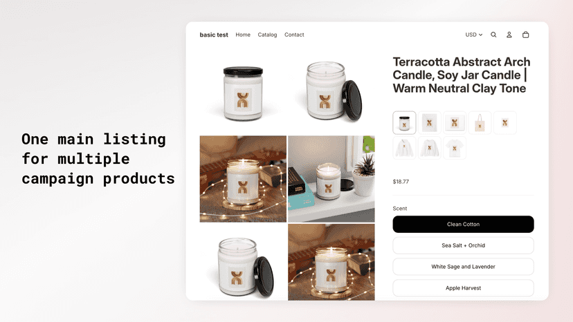 on main listing for multiple campaign products