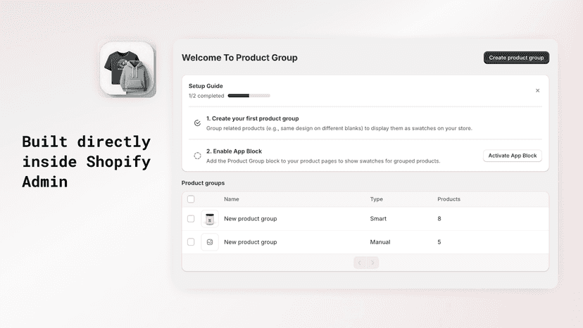 Build directly inside Shopify admin