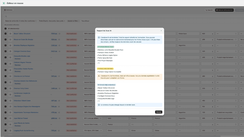 Editeur en masse avec scan IA