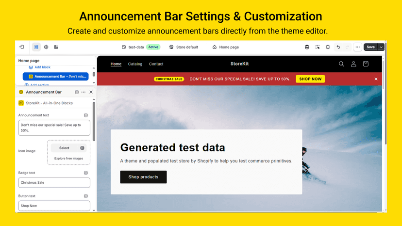 Announcement Bar Settings & Customization