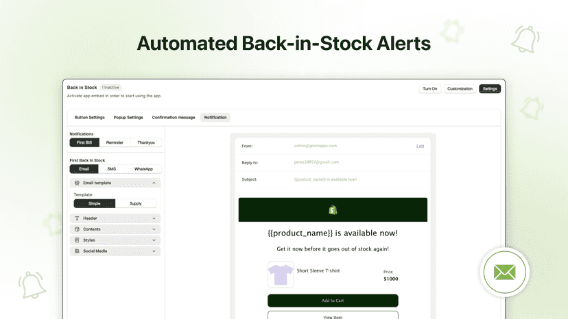 Customize Notifications Templates