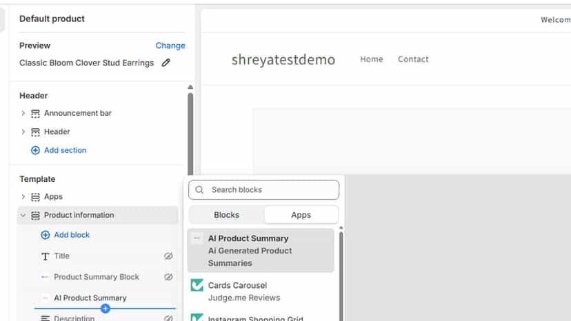 Add AI product summary block to show AI title and description