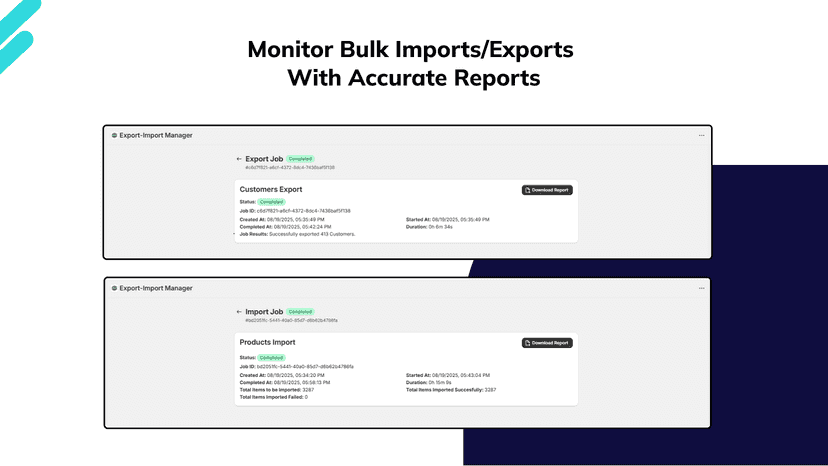 Monitor Bulk Imports/Exports with Accurate Reports