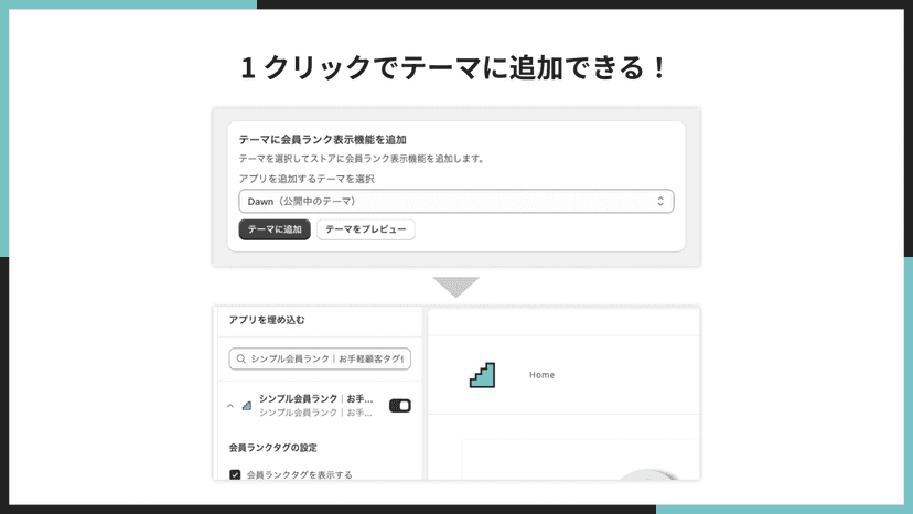 1 クリックでテーマに追加できる!