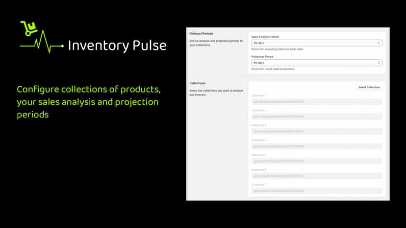 Inventory Pulse configure collections and forecast periods