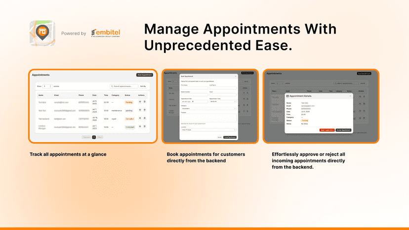Manage appointments