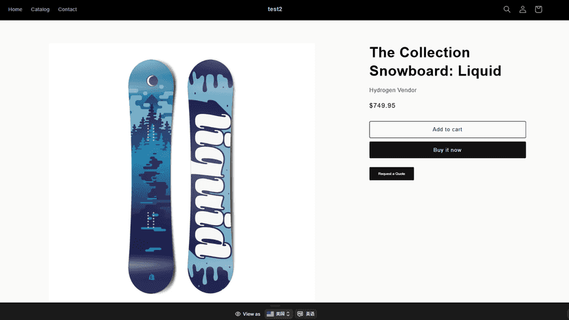 Product page quote button
