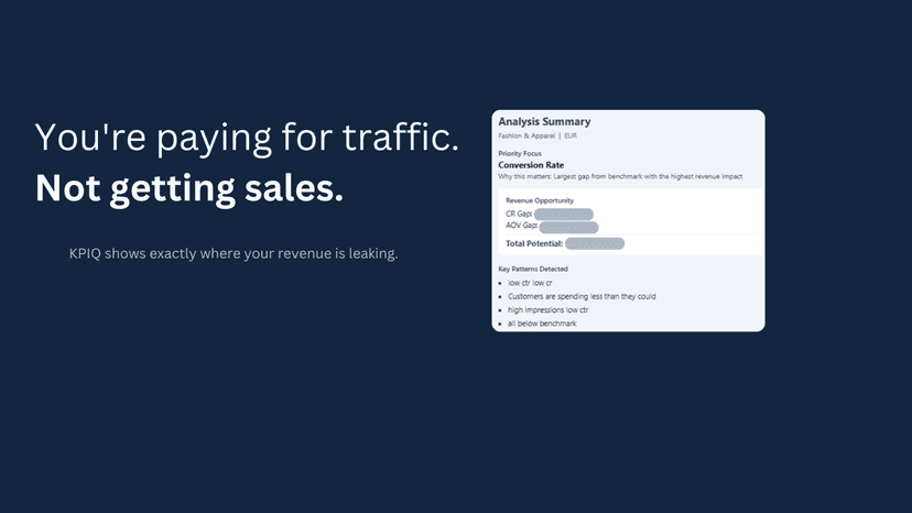 KPIQ analysis: find revenue leaks and fix what matters first