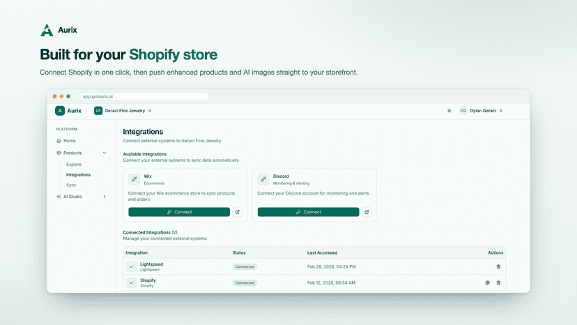 Aurix Shopify Sync