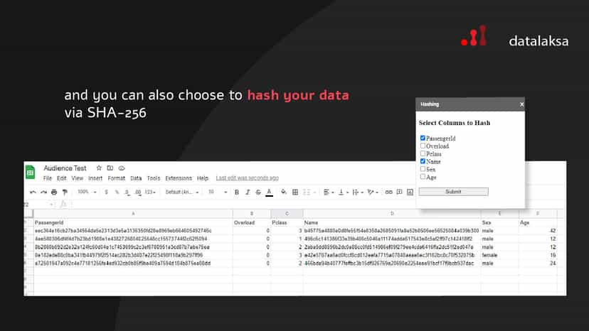 Hash your data via SHA-256