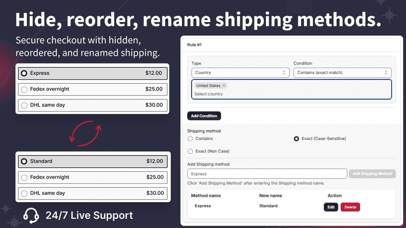 Hide Cash on Delivery (COD) based on specific countries