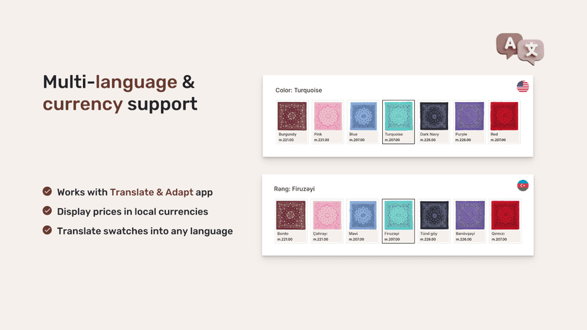 Multi language & currency support