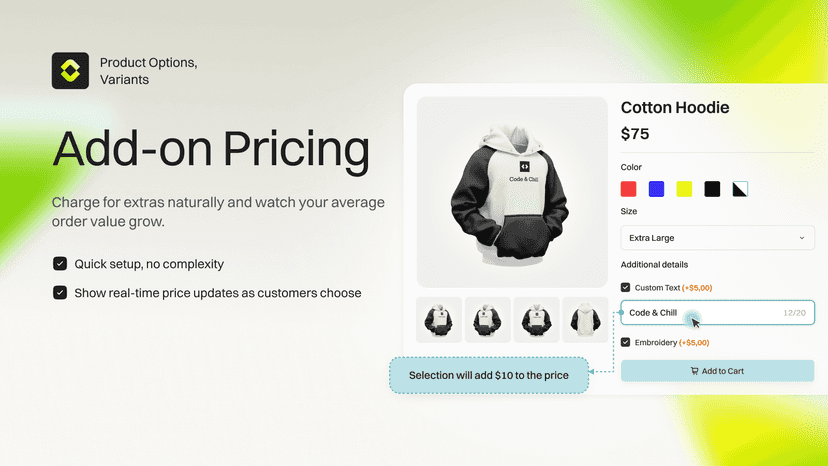 Boost average order value with add-on pricing