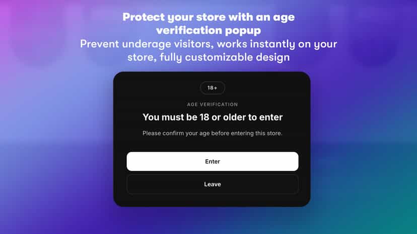 Age verification popup