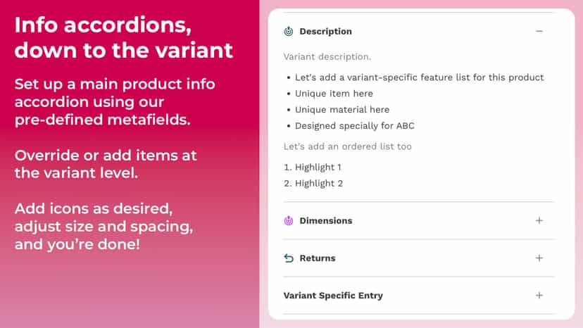 Power Product Page for Shopify - Product Info Accordion