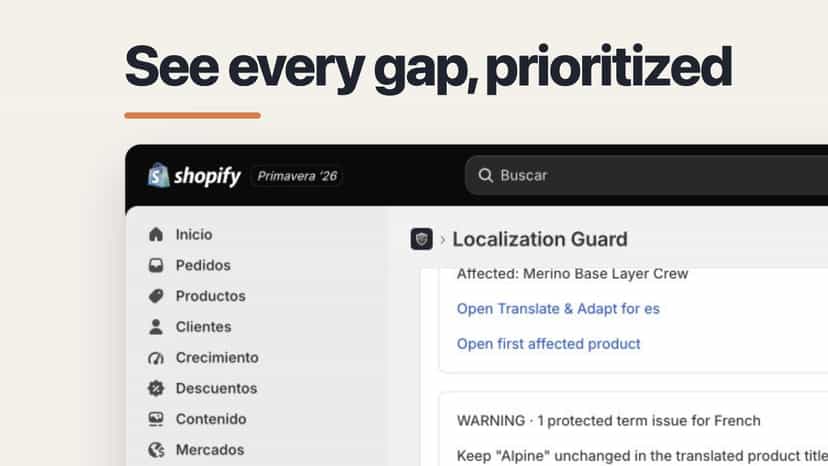 Prioritized localization warnings grouped by language